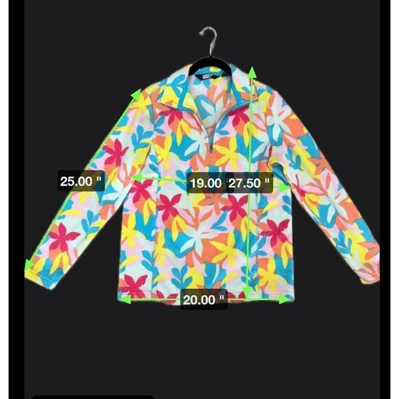 Land's End Women's Fleece Women's Fleece Quarter Zip Pullover Print Size M ( - Picture 7 of 7